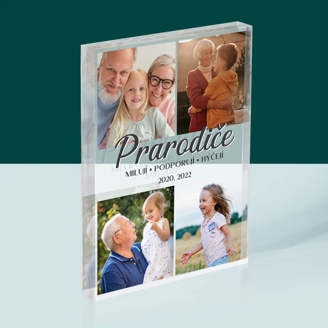 Fotokoláž: Drazí Prarodiče - Akrylový Blok