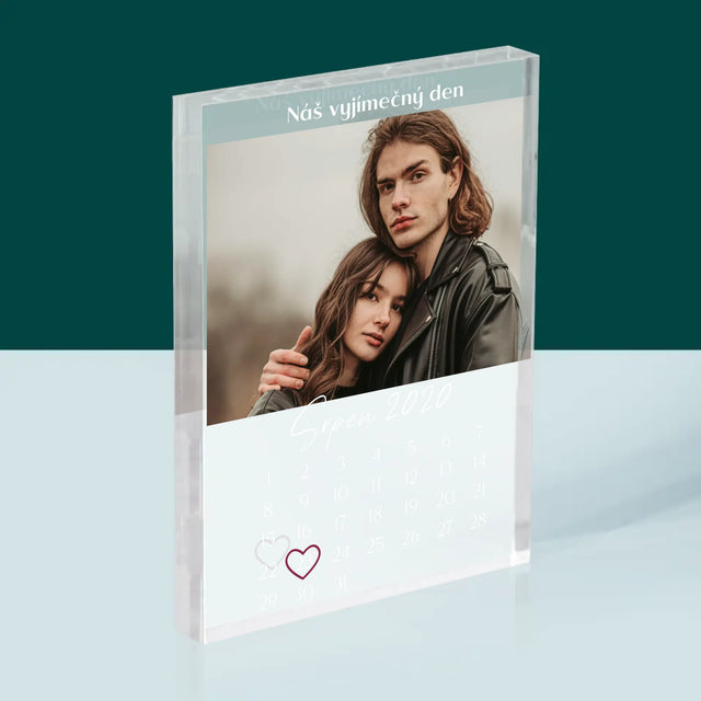 Fotka A Textem: Náš Vyjímečný Den - Akrylový Blok
