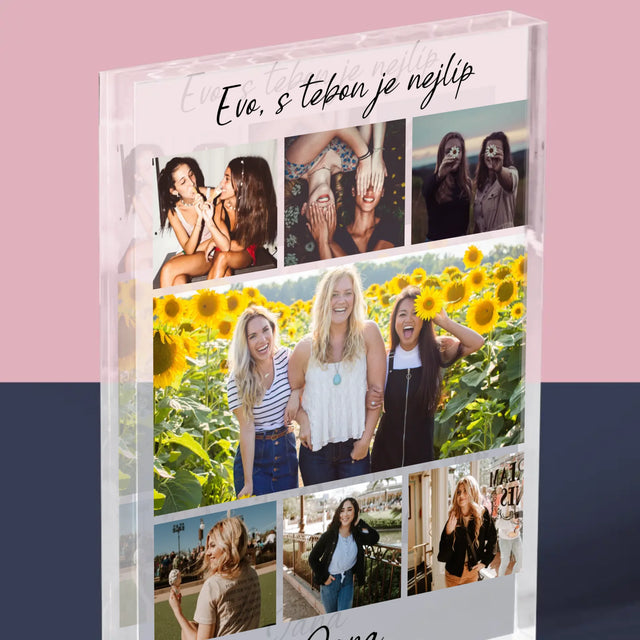 Fotokoláž: Nejlepší Kamarádka - Akrylový Blok