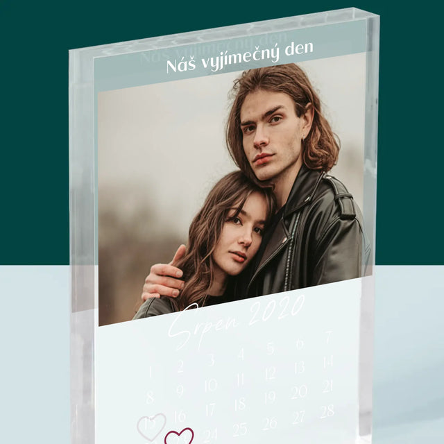 Fotka A Textem: Náš Vyjímečný Den - Akrylový Blok