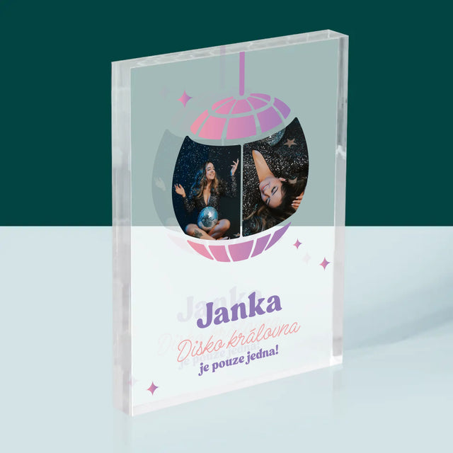 Fotokoláž: Disko Královna 2 Fotky - Akrylový Blok