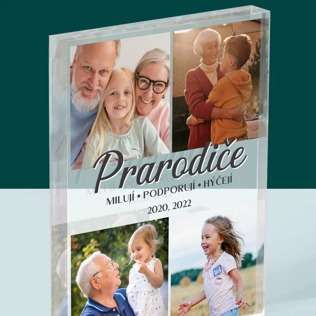 Fotokoláž: Drazí Prarodiče - Akrylový Blok