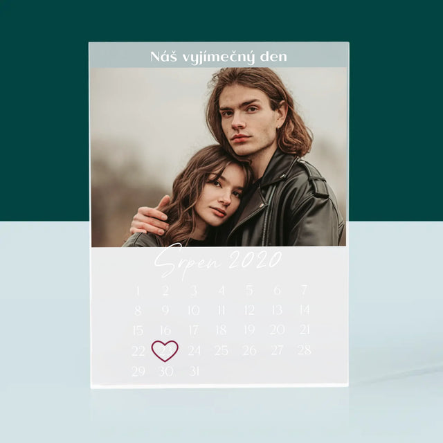 Fotka A Textem: Náš Vyjímečný Den - Akrylový Blok