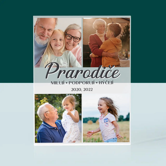 Fotokoláž: Drazí Prarodiče - Akrylový Blok
