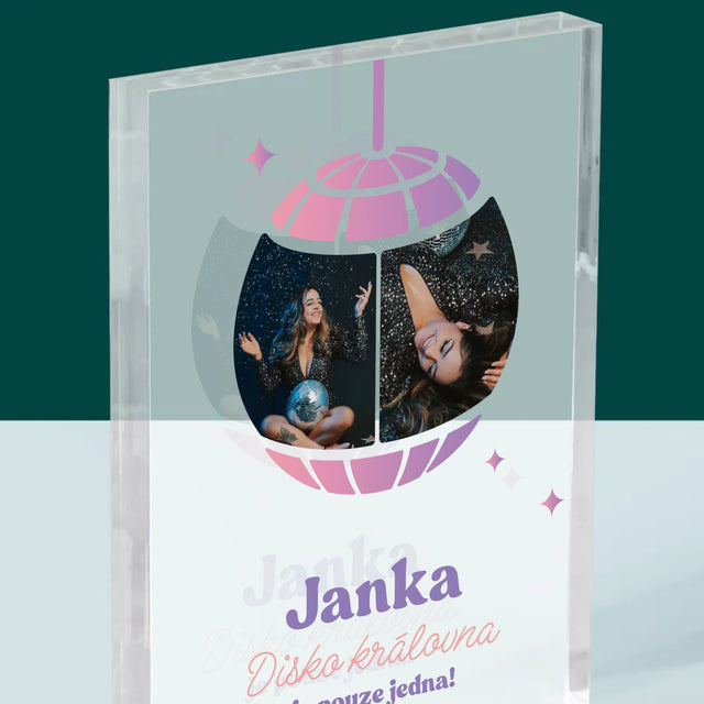 Fotokoláž: Disko Královna 2 Fotky - Akrylový Blok