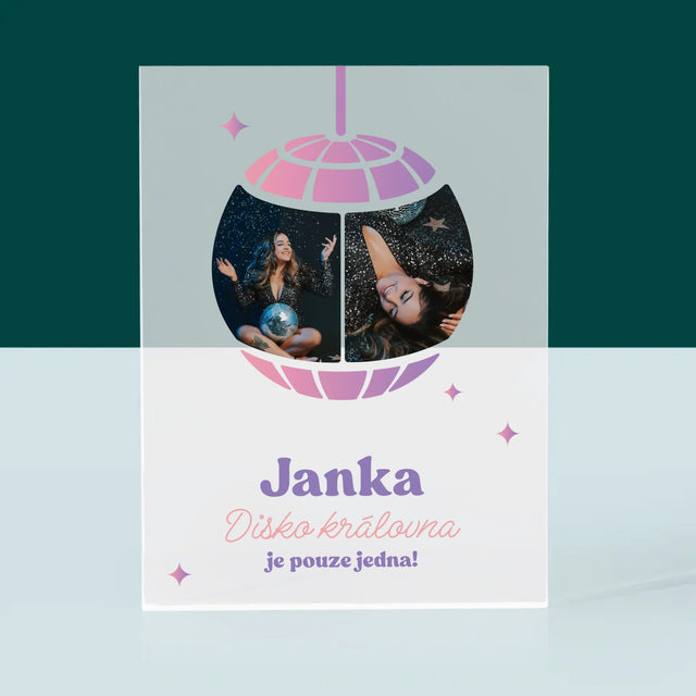 Fotokoláž: Disko Královna 2 Fotky - Akrylový Blok