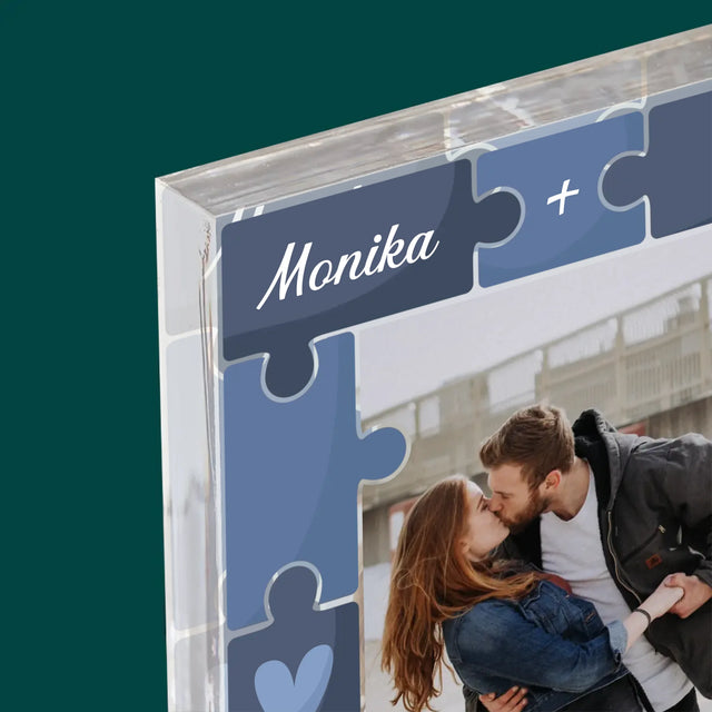 Fotka A Textem: Puzzle + Foto - Akrylový Blok