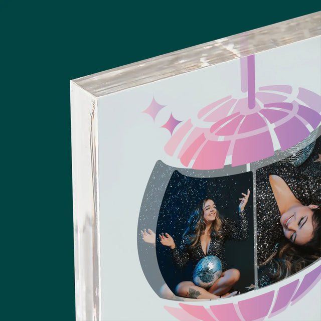 Fotokoláž: Disko Královna 2 Fotky - Akrylový Blok