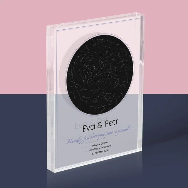 Hvězdná Mapa: Hvězdná Mapa: Pod Hvězdami - Akrylový Blok