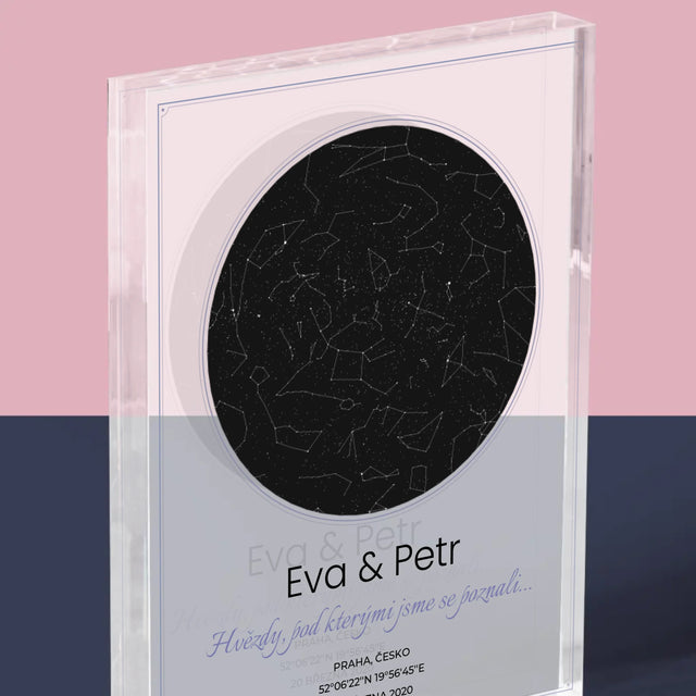 Hvězdná Mapa: Hvězdná Mapa: Pod Hvězdami - Akrylový Blok
