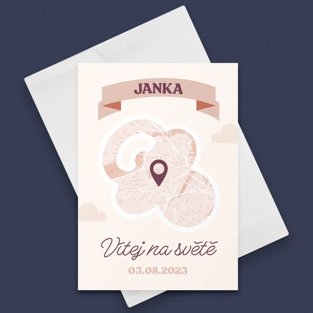 Mapa Města: Mapa Města: Vítej Na Světě - Přání