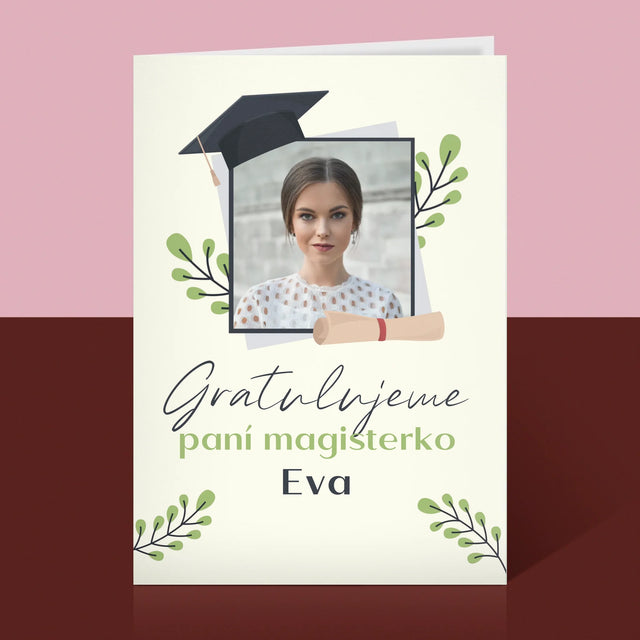 Fotka A Textem: Gratulujeme Paní Magisterko - Přání