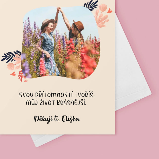 Fotka A Textem: Děkuji Ti, Má Přítelkyně - Přání