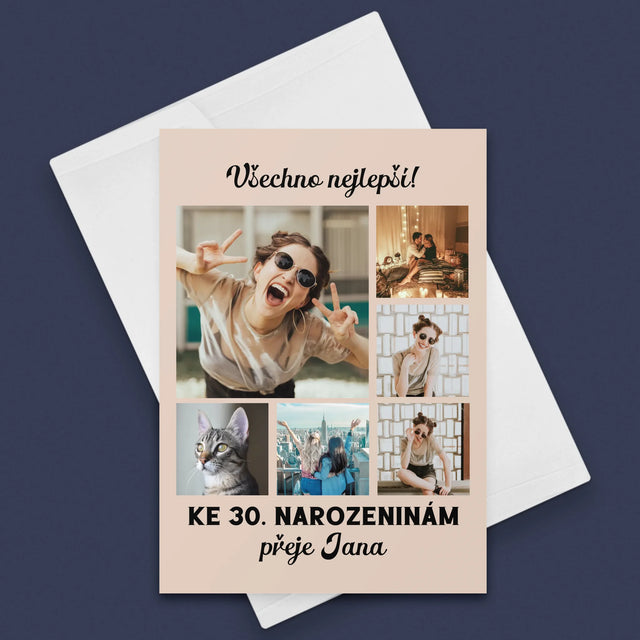 Fotokoláž: Narozeniny - Přání