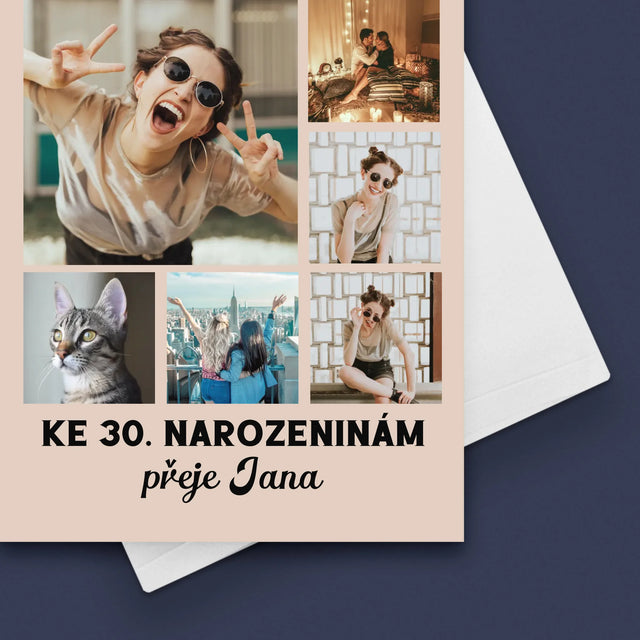Fotokoláž: Narozeniny - Přání
