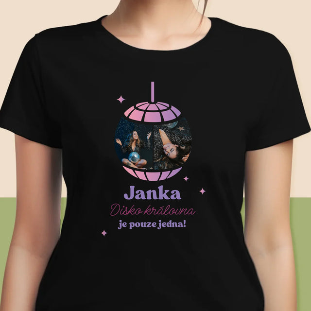 Fotokoláž: Disko Královna 2 Fotky - Damské Tričko