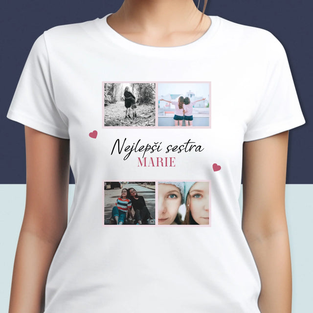 Fotokoláž: Nejlepší Sestra - Damské Tričko