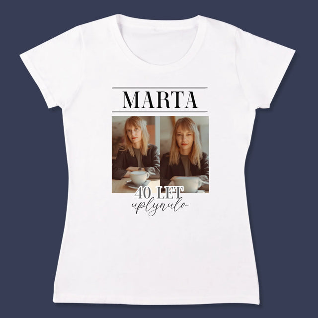 Fotokoláž: Uplynulo 40 Let - Damské Tričko