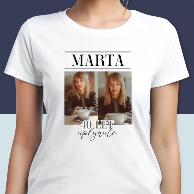 Fotokoláž: Uplynulo 40 Let - Damské Tričko