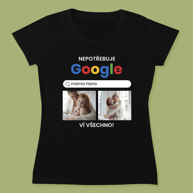 Fotokoláž: Nepotřebuji Google - Damské Tričko
