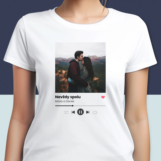 Fotka A Textem: Spotify S Vlastní Fotkou - Damské Tričko