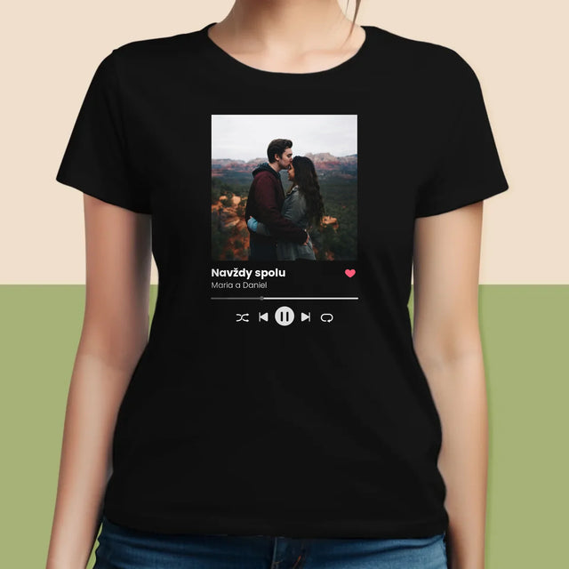 Fotka A Textem: Spotify S Vlastní Fotkou - Damské Tričko
