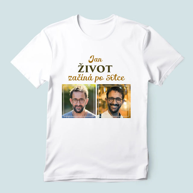 Fotokoláž: Život Začíná Po 50Tce - Pánské Tričko