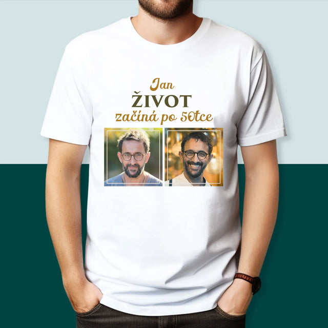 Fotokoláž: Život Začíná Po 50Tce - Pánské Tričko