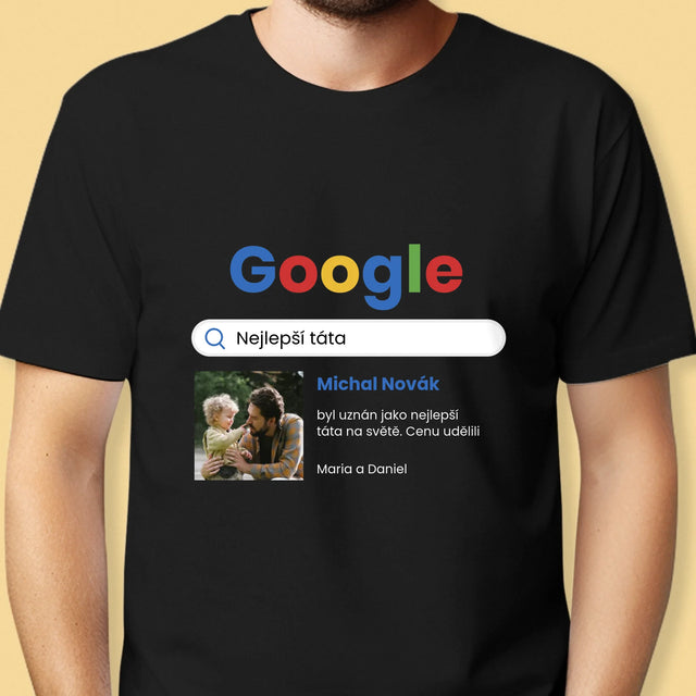 Fotka A Textem: Nejlepší Táta Google Výsledek - Pánské Tričko