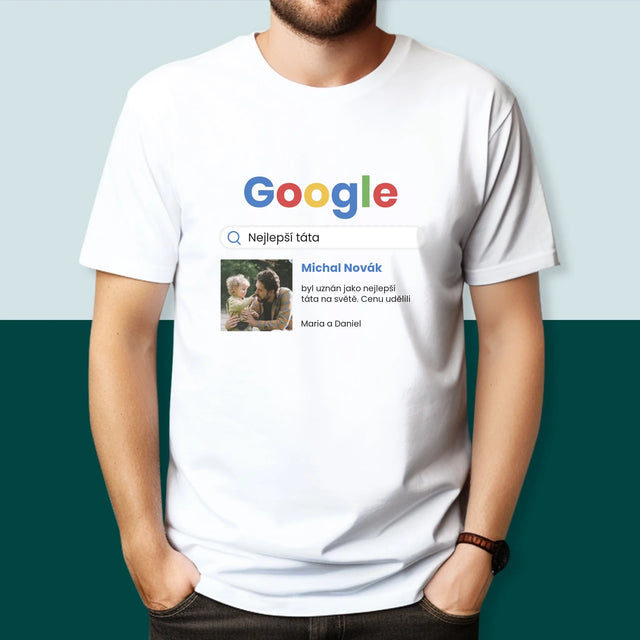 Fotka A Textem: Nejlepší Táta Google Výsledek - Pánské Tričko