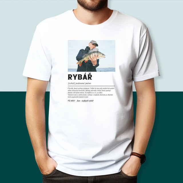 Fotka A Textem: Rybář Definice - Pánské Tričko