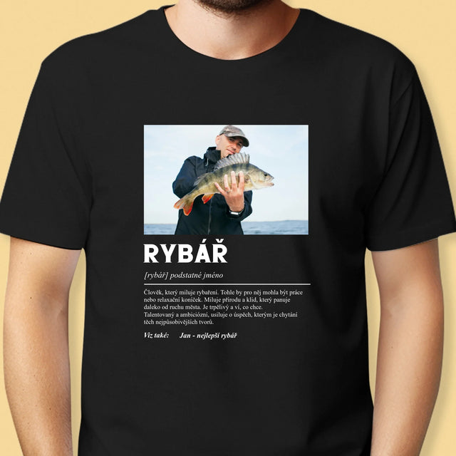 Fotka A Textem: Rybář Definice - Pánské Tričko