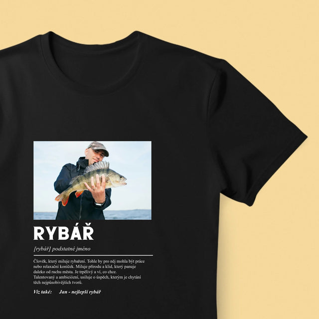 Fotka A Textem: Rybář Definice - Pánské Tričko