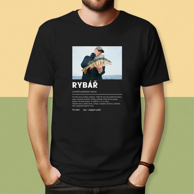 Fotka A Textem: Rybář Definice - Pánské Tričko