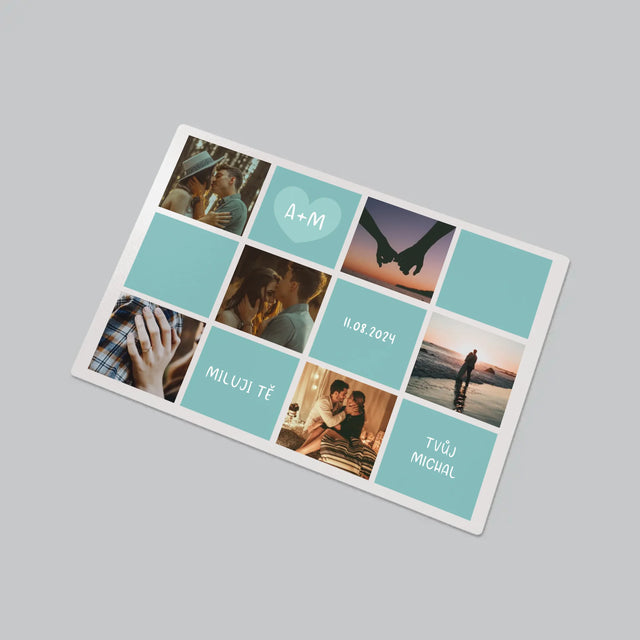 Fotokoláž: Miluji Tě Iniciály - Podložka Na Psací Stůl