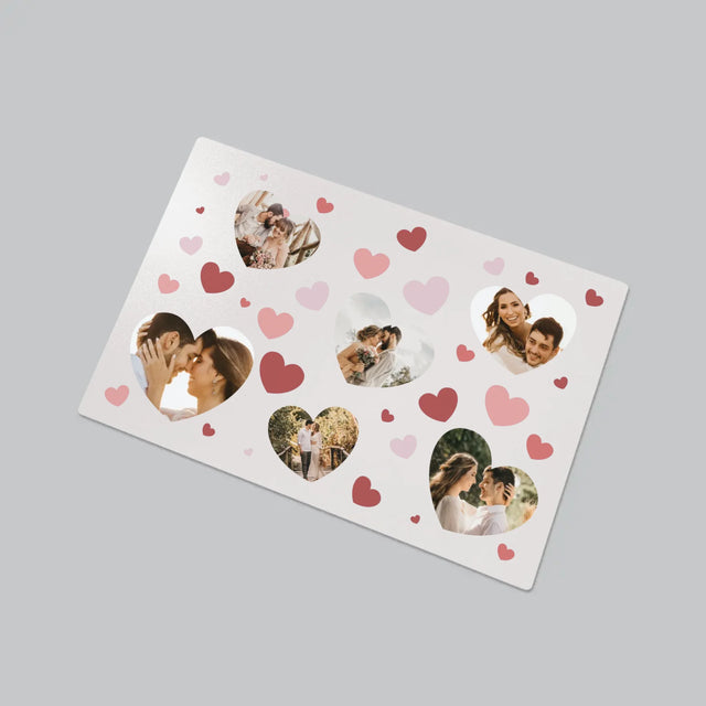 Fotokoláž: Srdce Fotka - Podložka Na Psací Stůl