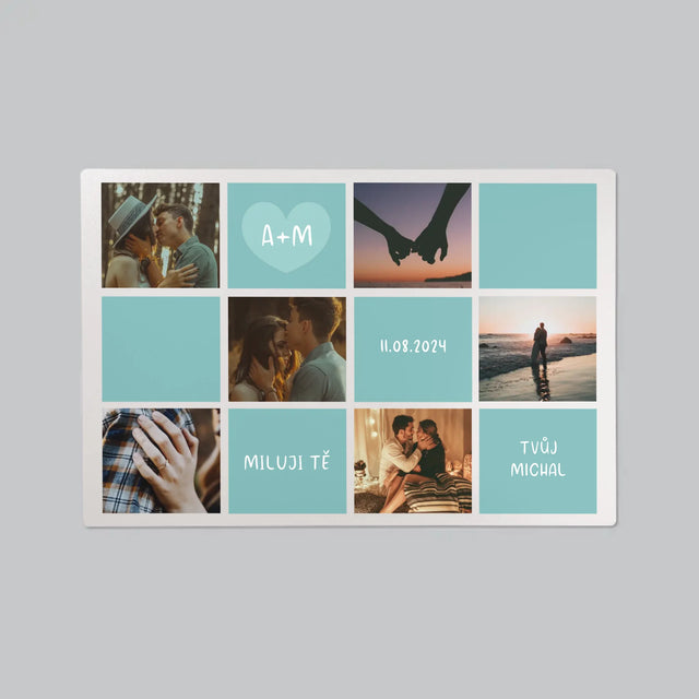 Fotokoláž: Miluji Tě Iniciály - Podložka Na Psací Stůl