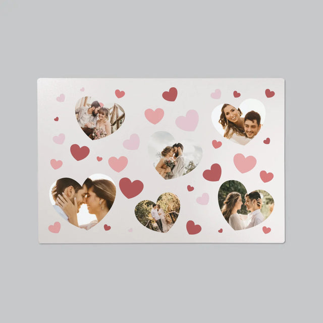 Fotokoláž: Srdce Fotka - Podložka Na Psací Stůl