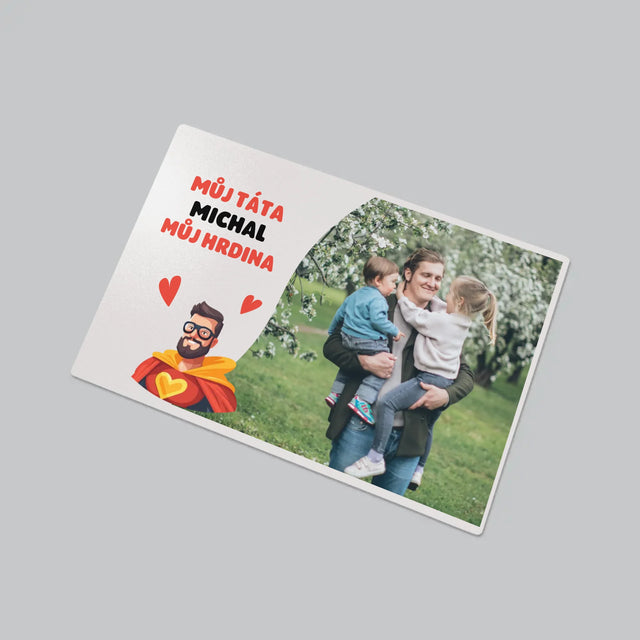 Fotka A Textem: Táta - Můj Hrdina - Podložka Na Psací Stůl
