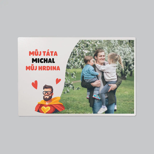 Fotka A Textem: Táta - Můj Hrdina - Podložka Na Psací Stůl
