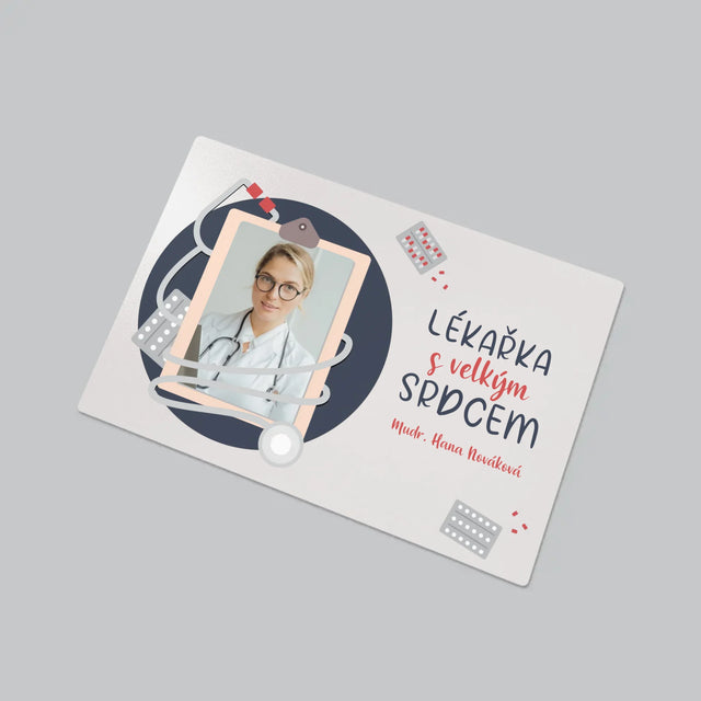Fotka A Textem: Lékař S Velkým Srdcem - Podložka Na Psací Stůl