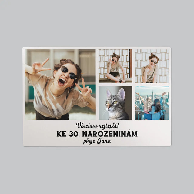 Fotokoláž: Narozeniny - Podložka Na Psací Stůl