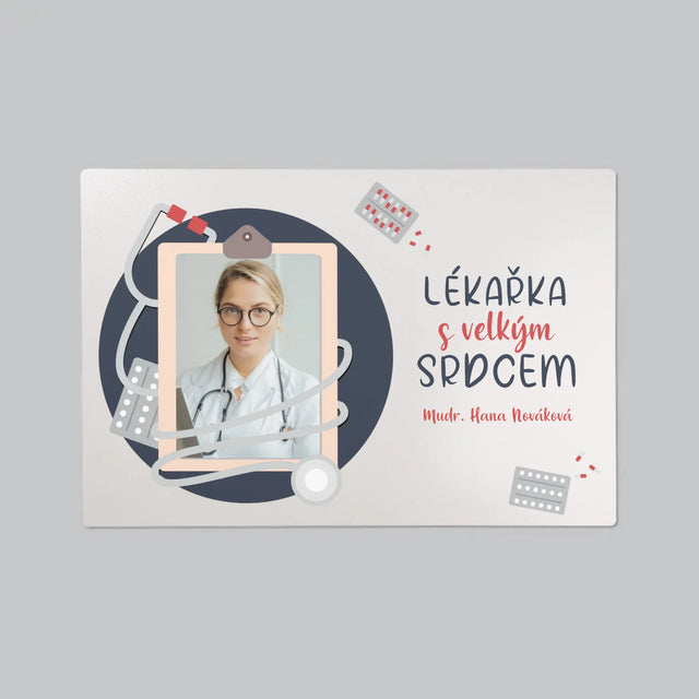 Fotka A Textem: Lékař S Velkým Srdcem - Podložka Na Psací Stůl