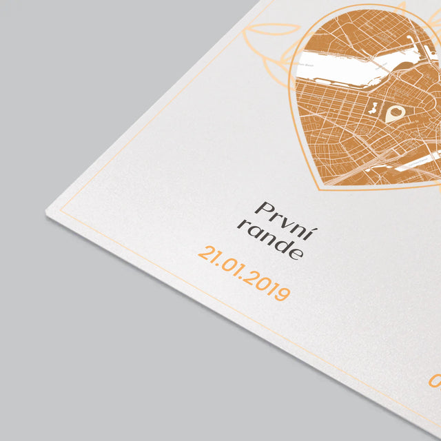 Mapa Města: Příběh Naší Lásky - Mapa Města - Podložka Na Psací Stůl