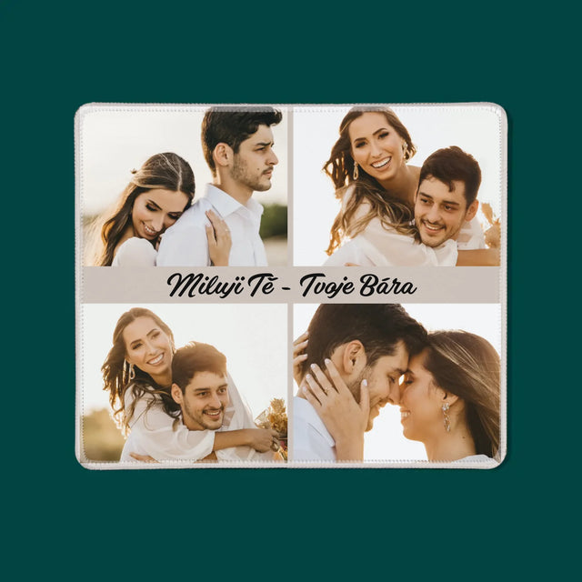 Fotokoláž: 4 Fotky A Nápis - Podložka Pod Myš