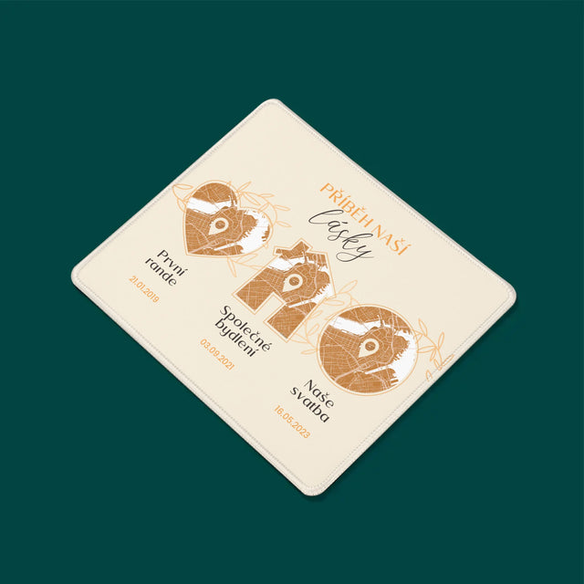 Mapa Města: Příběh Naší Lásky - Mapa Města - Podložka Pod Myš