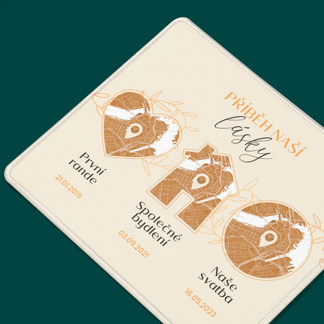 Mapa Města: Příběh Naší Lásky - Mapa Města - Podložka Pod Myš