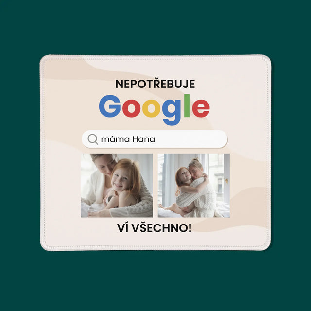 Fotokoláž: Nepotřebuji Google - Podložka Pod Myš
