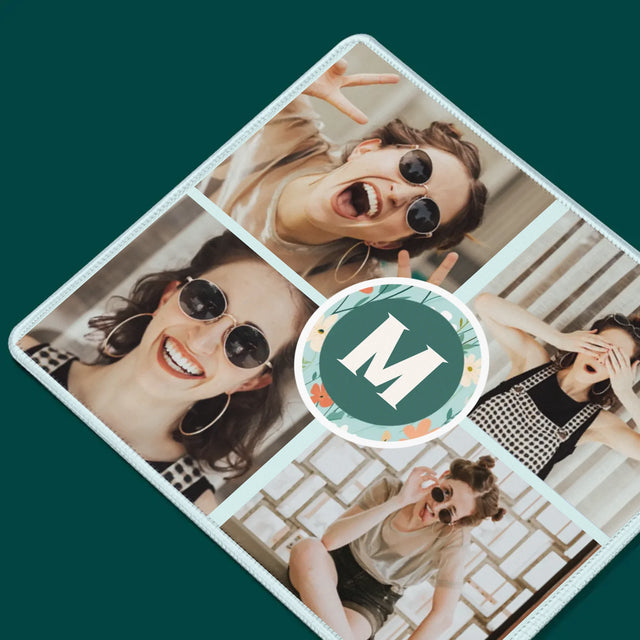Fotokoláž: Květinový Monogram - Podložka Pod Myš