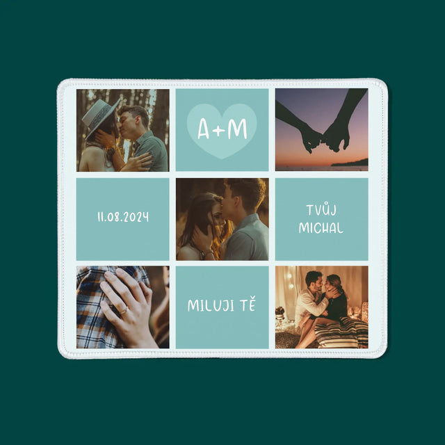 Fotokoláž: Miluji Tě Iniciály - Podložka Pod Myš